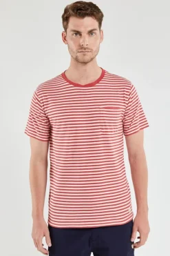 Armor Lux T-shirt Héritage cranberry/nature