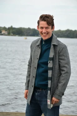 Camplin Overcoat Harris Tweed Grijs