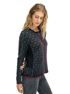Dale of Norway Wollen Vest Singsaker zwart rood