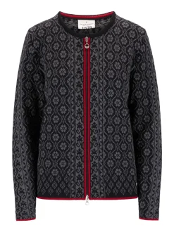 Dale of Norway Wollen Vest Singsaker zwart rood