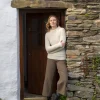 Fisherman out of Ireland Ecru Mock Neck dames trui