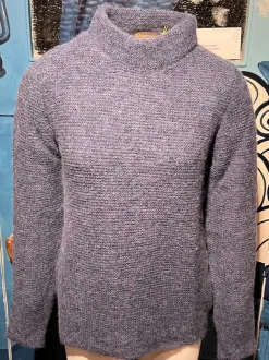 Fisherman out of Ireland Denim Mock Neck dames trui