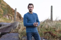 Fisherman out of Ireland Roll Neck trui denim
