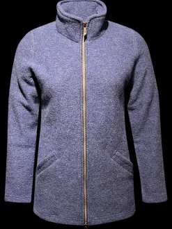 Ivanhoe Brodal Long Gekookte Wollen Vest Denim