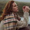 John Hanly Merino Wollen Sjaal Klassieke Camel Tartan