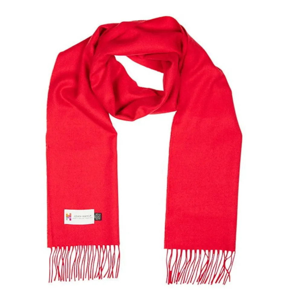 John Hanly Merino Wollen Sjaal Scharlakenrood