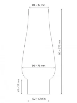 Lampenglas Bulge comet 2'' voor olielamp