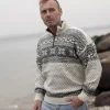 Noorse trui ijssterren grijs/wit