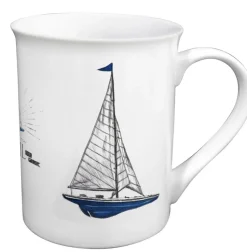 Porseleinen Mok Zeilboot blauw