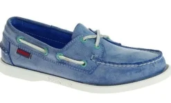 Sebago Docksides Blue Waxed Suede