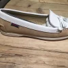 Sebago Janet Suede/leer beige/wit