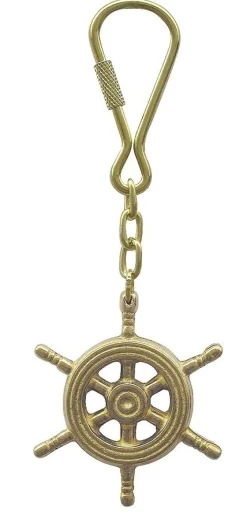 Sleutelhanger stuurwiel messing