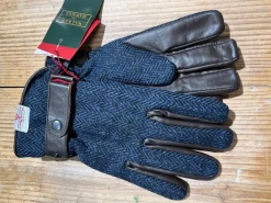 Walker & Hawkes Handschoenen Harris Tweed Midnight Blue
