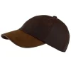 Wax cap met leren klep bruin
