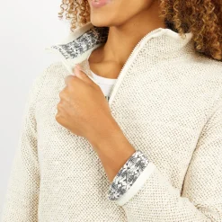 Weird Fish Aria 1/4 zip ecru