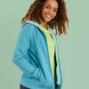Weird Fish Chicoa Full Zip Classic Macaroni Hoody cyan
