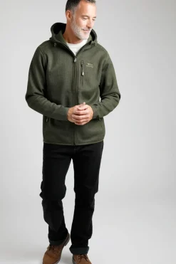Weird Fish Lockie Fleece vest olijfgroen