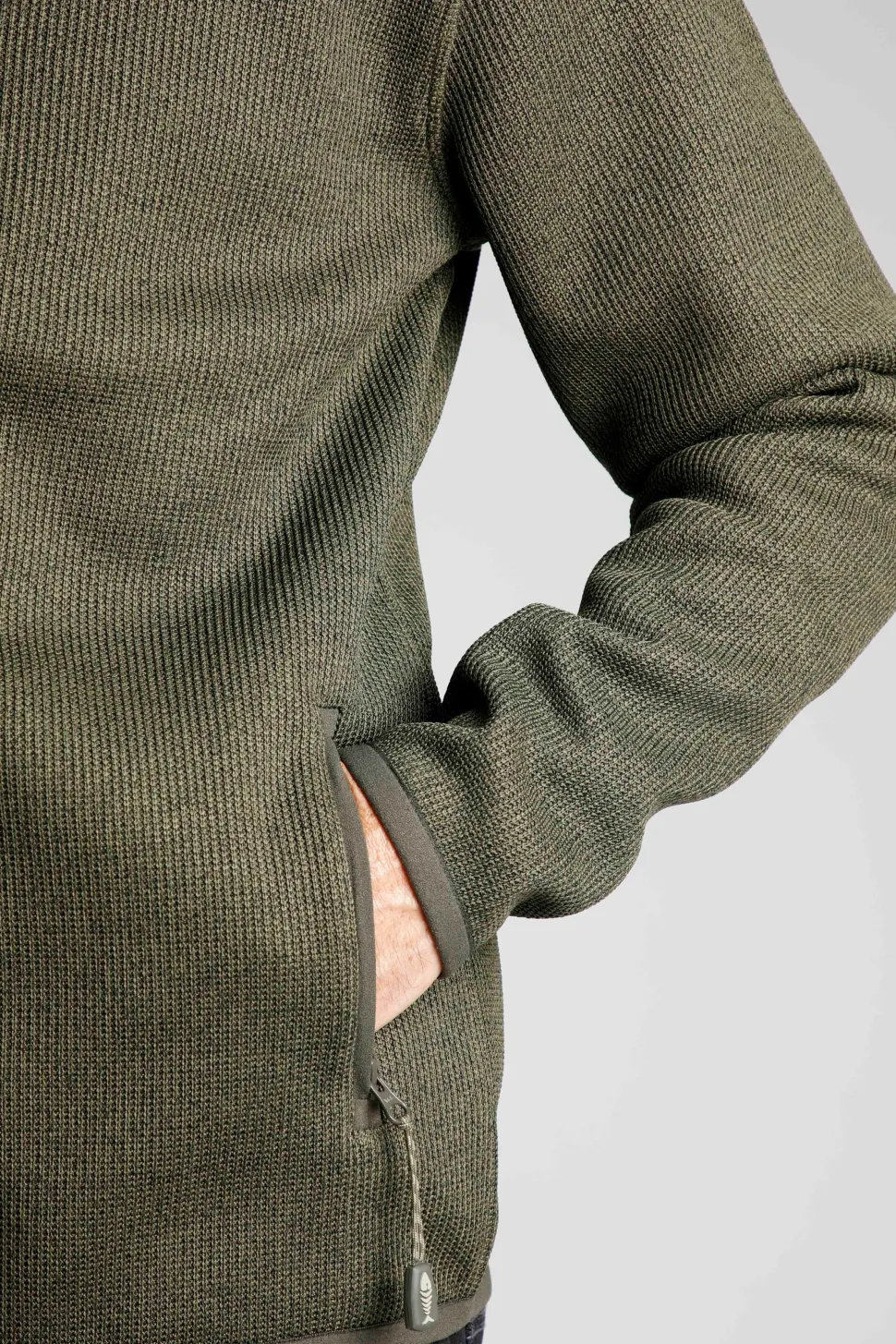 Weird Fish Lockie Fleece vest olijfgroen