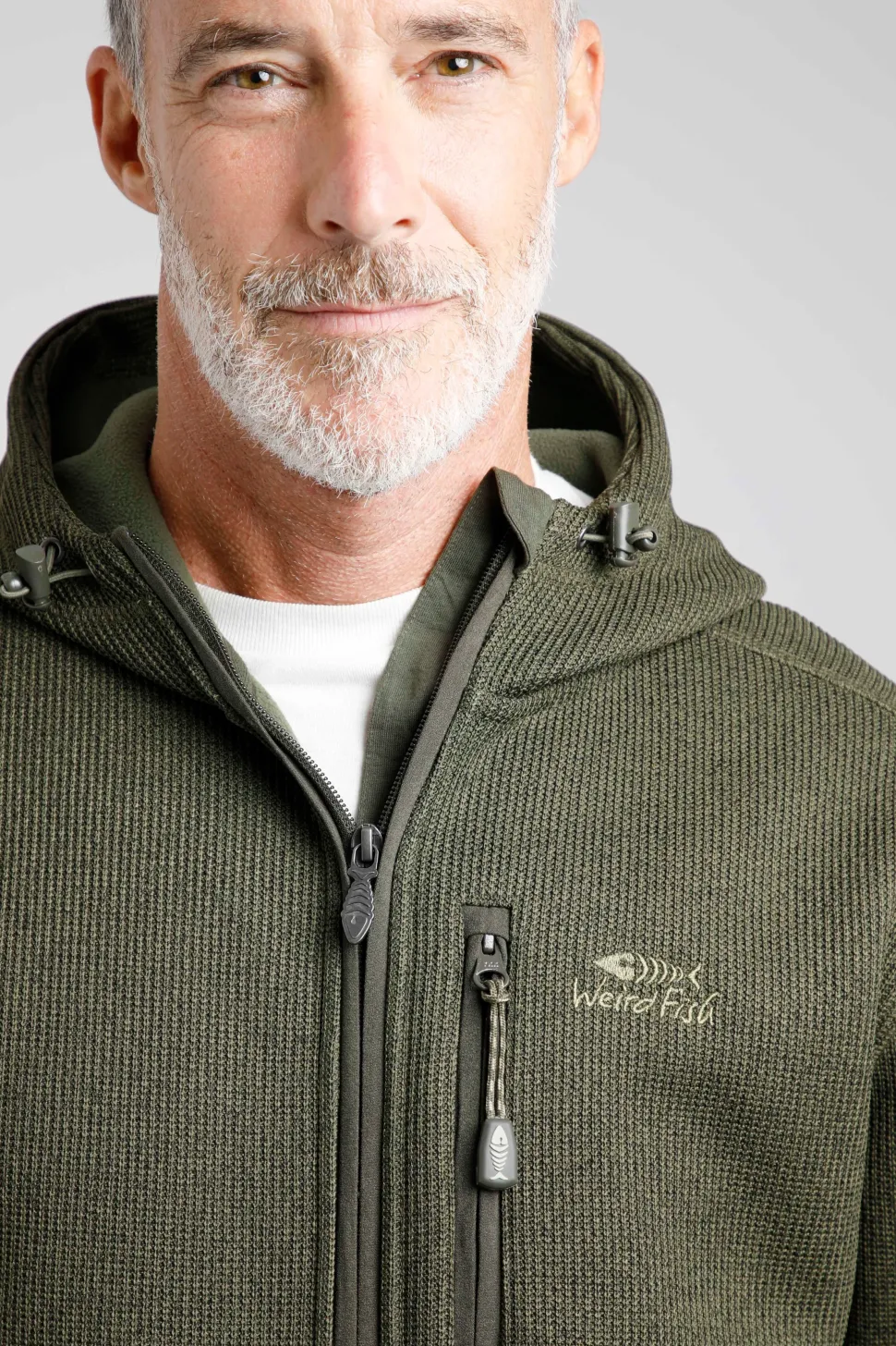 Weird Fish Lockie Fleece vest olijfgroen