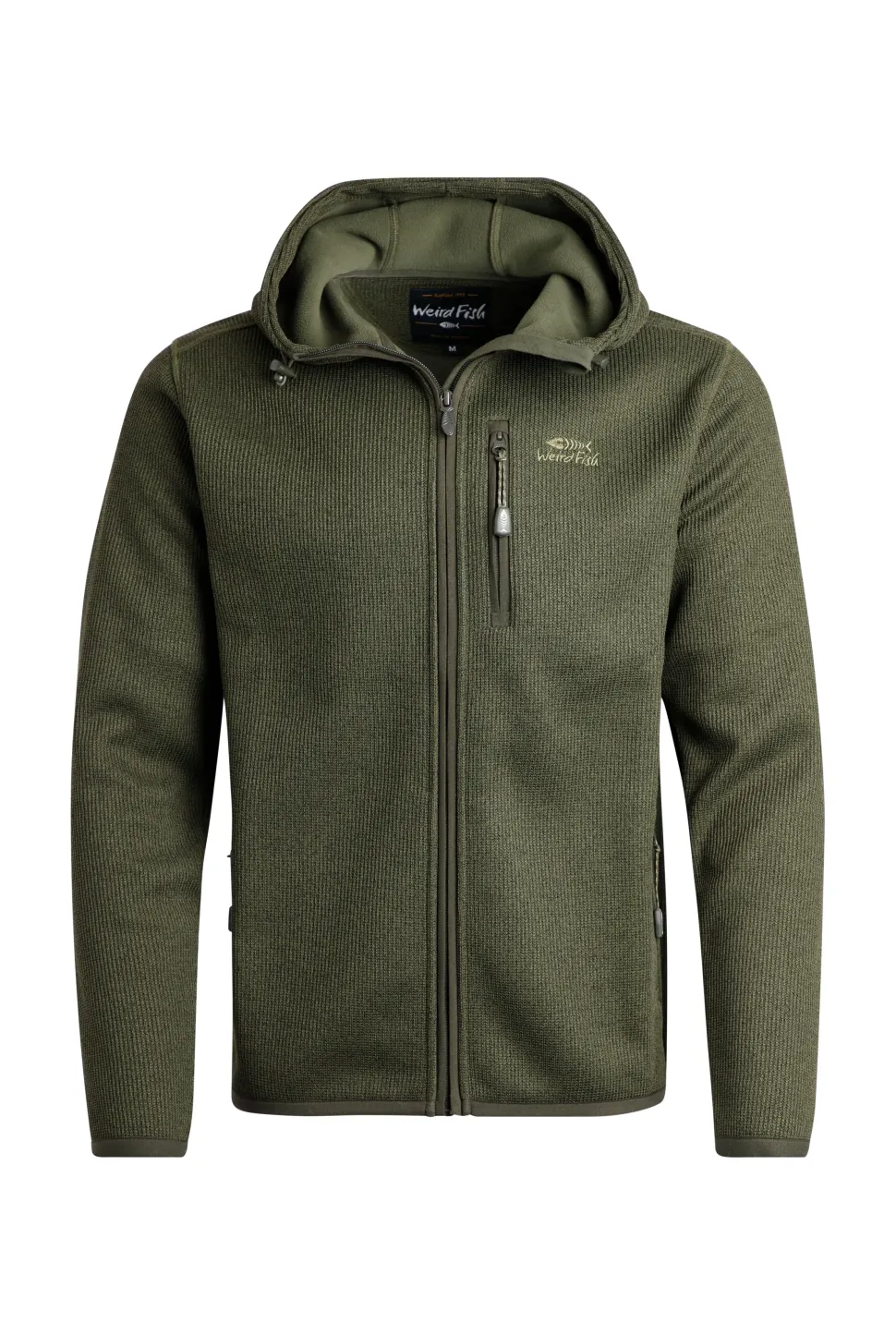 Weird Fish Lockie Fleece vest olijfgroen