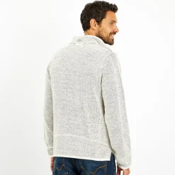 Weird Fish Stern 1/4 zip Ecru