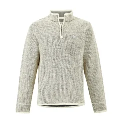 Weird Fish Stern 1/4 zip Ecru